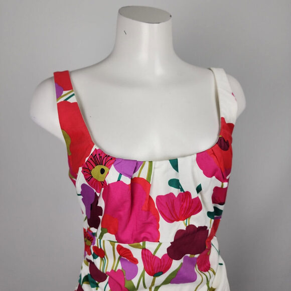 Floral Sleeveless Dress - Red and Pink - Picture 2 of 9